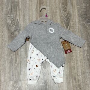 Gray and White Kids Matching Set